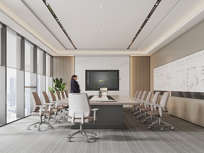 Meeting Room Conference Table Background Wall Small Conference Table 3d model