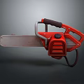 Red Electric Chainsaw Featuring Black Handle And Power Tool Design For Hardware Cutting Tasks 3d model