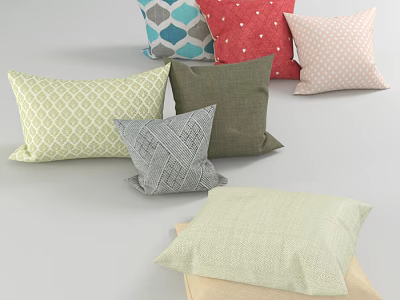 Cozy Decorative Throw Pillows With Various Patterns For Home Sofa Bedroom Decor 3d model