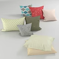 Cozy Decorative Throw Pillows With Various Patterns For Home Sofa Bedroom Decor 3d model
