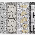 Various Garden Stepping Stones Design With Natural Stone Shapes And Pebble Layout