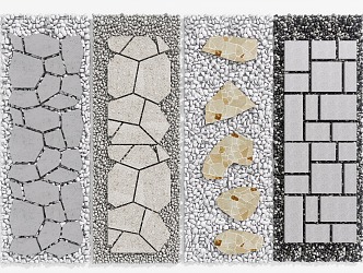 Modern Ting Buyuan Road Paving Courtyard Paving Cobblestone Road 3d model