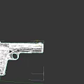 Detailed Classic Black Metal Pistol With Wooden Grip And Dark Background