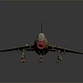 Vintage Camouflage Fighter Jet Model With Red Nose And Detailed Weathered Design