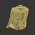 Wooden Tree Stump Decor Piece Featuring Natural Mossy Texture And Small Woven Basket