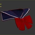 Blue Sailor Collar With White Trim And Red Bow Decoration