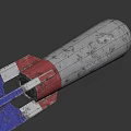 Silver Bomb With Blue Red White Tail Fins And Mock Up Text
