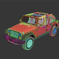Stylish Red Convertible Jeep Style Car With Removable Top Black Bumpers And Gray Seats