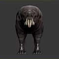 Mythical Fantasy Beast Game Movie Character With Large Tusks And Rough Skin