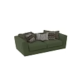 Cozy Green Two Seater Sofa With Decorative Pillows In Various Patterns 3d model
