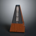 Classic Wooden Metronome With Triangle Shape And Metal Pendulum Design 3d model