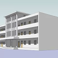 Multi Story Office Building With Modern Facade And Multiple Windows 3d model