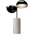 Elegant Modern Table Lamps With Marble Base And Spherical Shade Design 3d model