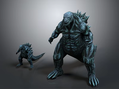 Godzilla Game Movie Character Detailed Model Featuring Two Sizes Scaled Skin And Dorsal Fins 3d model
