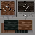 Wavy Textured Wall Decor With Brown Green Panels And Decorative Balls