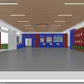 Beijing Aquarium Visitor Service Center Interior With Reception Desk Display Screens And Green Plants