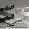 modern revolving staircase 3d model