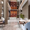 Modern Luxury Hotel Lobby Interior With Open Layout Green Plants And Marble Flooring