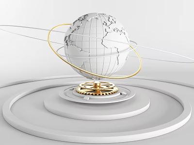 Modern Globe Earth Gear 3d model