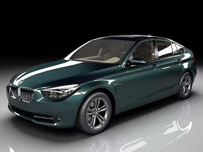 Green BMW Sedan With Sleek Modern Exterior And Silver Alloy Wheels 3d model