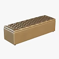 Golden Leather Tufted Ottoman With Elegant Design And Modern Style