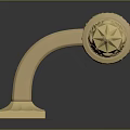 Golden Decorative Furniture Hardware Tool With Twisted Design And Ornate End Details