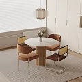 French cream style dining table and chair combination 3d model