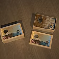 Wooden Jewelry Boxes With Mountain Moon Cherry Blossom Design And Watches Inside