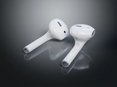 White Wireless Bluetooth Earbuds With Ergonomic Design And High Quality Audio 3d model