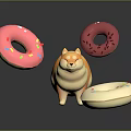 Modern Donuts Bread Breakfast West Point 3d model