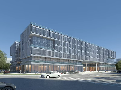 modern office building 3d model