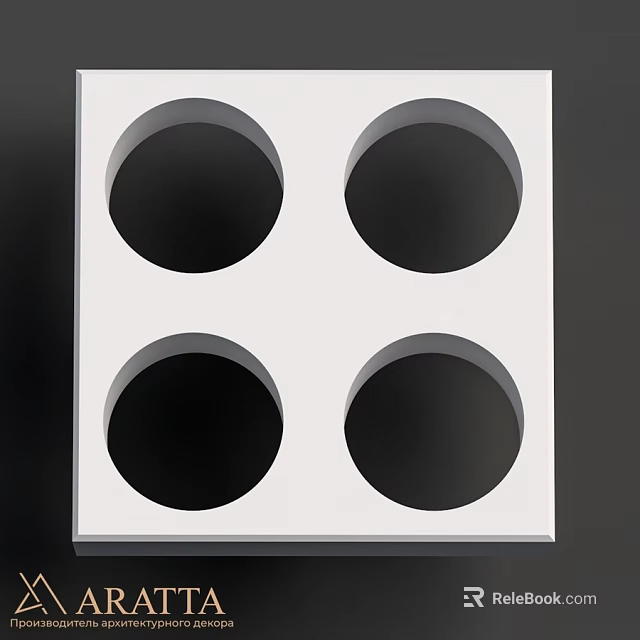 Functional White Square Structural Component With Four Circular Holes Design 3d model 