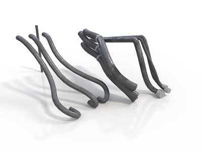 High Quality Black Metal Bending Parts For Mechanical Equipment Components 3d model