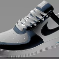 Blue And White Nike Air Force Shoes With Denim Upper White Laces And White Sole