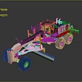 Modern Heavy Duty Road Grader With Large Tires And Front Blade