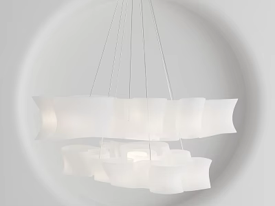 Modern White Layered Chandelier with Elegant Design for Contemporary Interior Lighting 3d model