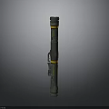 Green Military Missile Weapon With Yellow Stripes And Tactical Design
