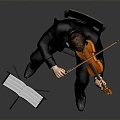 modern man player violin player ancient musical instrument 3d model