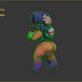 Vibrant Character With Purple Hair Carrying Pink Strawberry Creature On Back