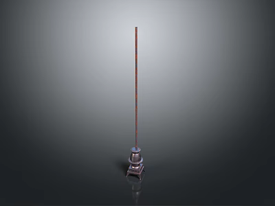 Industrial Slender Metal Pole Structure With Stable Base And Vertical Support Design 3d model