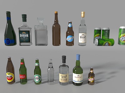 Wine Bottle Beverage Bottle 3d model