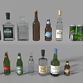 Wine Bottle Beverage Bottle 3d model