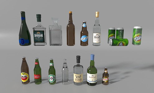 Wine Bottle Beverage Bottle 3d model