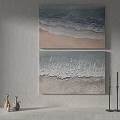 Abstract Paintings With Textured Wave Sand Patterns For Modern Wall Decor 3d model
