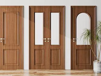 French Middle Style Entry Door Bedroom Door 3d model