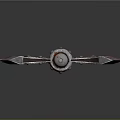Vintage Double Bladed Metal Axe Weapon With Wooden Handle And Metal Accents