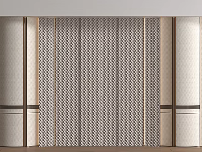 Elegant Modern Luxury Interior Wall Design With Geometric Pattern And Metallic Trim 3d model