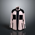 Stylish Outerwear Design With Cream And Black Color Blocking And Functional Pockets