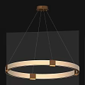 Modern Circular Chandelier With Metal Frame Woven Details And Hanging Chains For Interior Decor