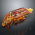 Red Brown Beetle With White Spots And Orange Appendages Macro Shot